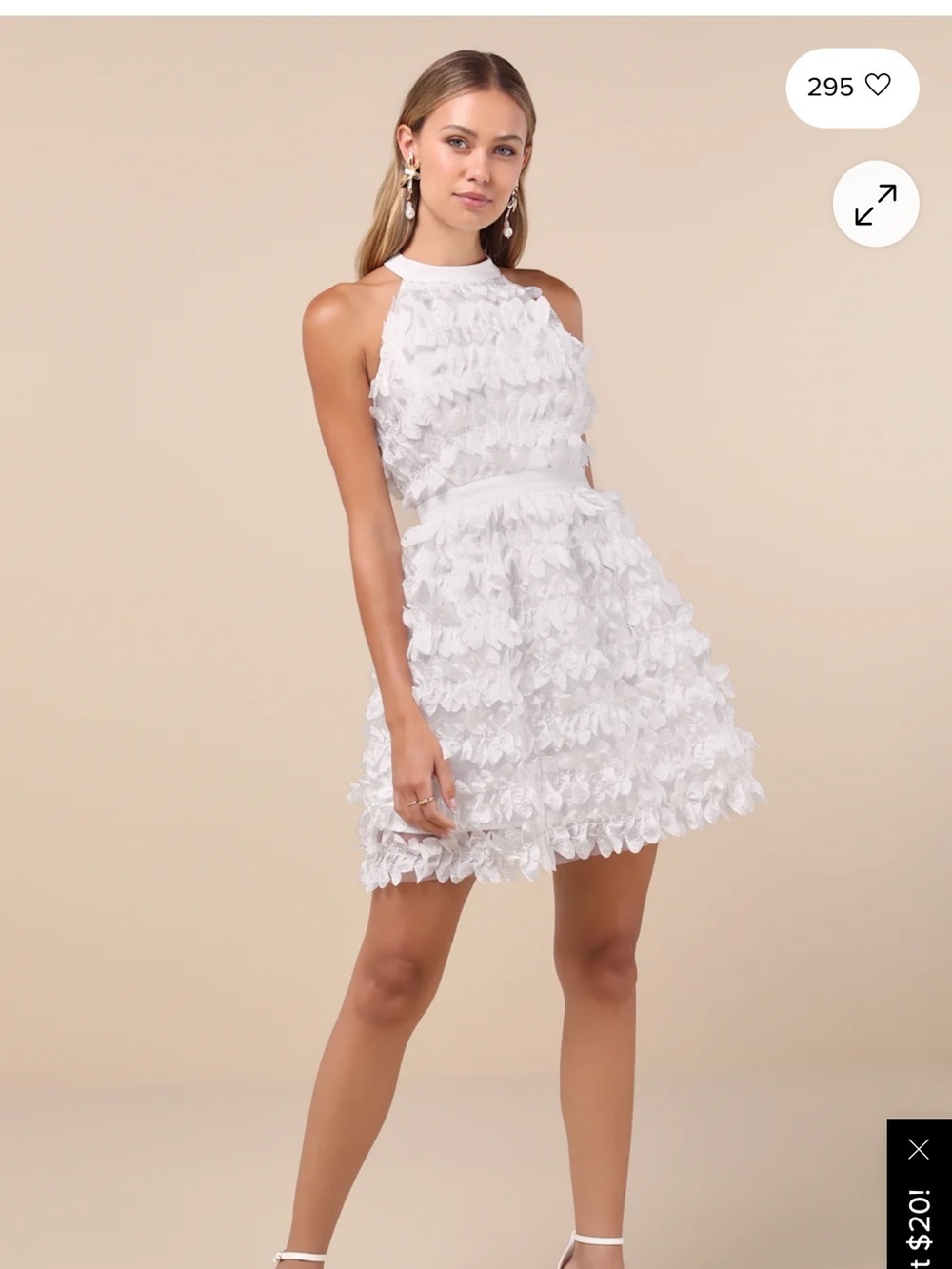 NWT Women’s Small Lulu's White Mini Dress, bachelorette dress